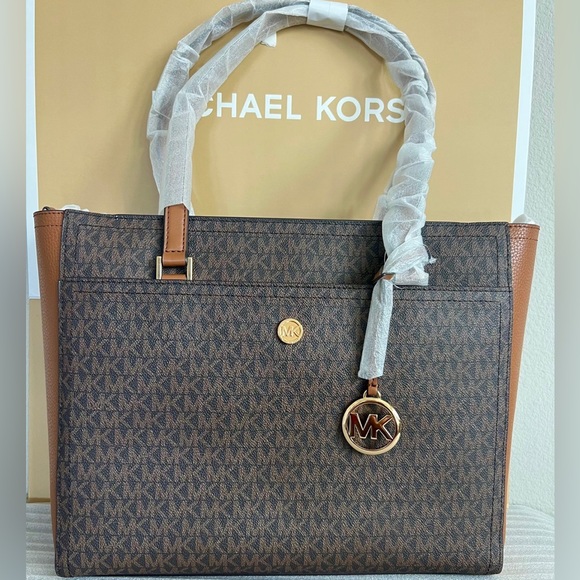 NWT Michael Kors MK Maisie 3 in 1 Leather Large Tote - Picture 2 of 12